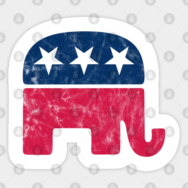 Vintage Republican Elephant Logo Sticker by albinochicken